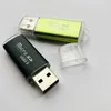 Lettore in lega di alluminio TF card con guscio in metallo Testa USB con lettore di schede di memoria per cellulare con lettore di luci lampeggianti