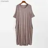 Casual Dresses Plus Size 8XL 150kg Women Summer Modal Long Dress O Neck Short Sleeve Soft Comfortable Dresses Ladies Casual Large Home Dress L230520