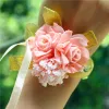 Boutique Flowers Wedding Decorations Bridal Hand Flower Bridesmaids Sisters Wrist Corsage Foam Rose Simulation Fake Flowers