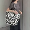 Вечерние сумки JIOMAY Холщовая сумка для женщин на плечо Повседневная сумка-шопер с милым леопардовым принтом Маленькая и большая дизайнерская сумка для путешествий 230519