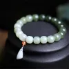 Armreif Natürlicher Multitreasure Farbverlauf Hetian Jade Perlenarmband Jade Lotuswurzel Anhänger Roter Achat Charm Schmuck Frauen Heilung Armband