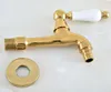 Bathroom Sink Faucets Luxury Gold Color Brass Wall Mounted Faucet Long Washing Machine Water Tap Garden Mop Pool Outdoors Taps Lav150