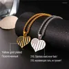 Kolye Kolyeler Collare Bize Bayrak Kalp Altın Renk Paslanmaz Çelik İşaret Kolye Kadın Erkek Mücevher P104