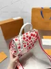 2023 Yayoi Kusama Collection Tote Bag Yk Dots Print Cluny Mini Leather Womens Shoulder Bag Designer Flap White Red Black Handbag