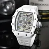 2023 New Watch Men's Leisure Diamond Watches Gold Steel Case Silicone Quartz Wristwatch Strap Male Relogio Masculino RI15