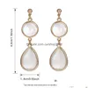 Dangle Chandelier High Quality Natural Abalone Shell Earring For Women Elegant Water Drop Teardrop Geometry Party Wedding Jeweley Dh3Or
