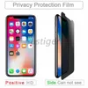 Protecteur d'écran en verre trempé anti-espionnage pour iPhone 11 12 13 14 PRO MAX XR XS 7 8 PLUS avec emballage de boîte de vente au détail