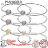 Bangles S925 Sterling Silver Sparkle Set With Love Snake Bone Women's Pan Bracelet Is Suitable For The Original pan Charm Jewelry