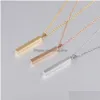 Hänge halsband gravering 3d bar namn halsband personlig text mes enkel design kvinnor anpassade dingle cuboid stick rostfritt dh4gz