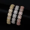 Armbänder TOPGRILLZ Neue 13mm Persönlichkeit Baguette Armband Miami Kubanische Kette Hohe Qualität Iced Out Zirkonia Hip Hop Schmuck Für geschenk