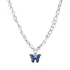 Correntes originais azuis bicolor Butterfly pérola colar de emenda personalizada jóias de moda de camisola de estilo legal de estilo