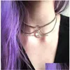 Подвесные ожерелья Новая симфония Crystal Moon Mtilayer Ожерелье для женщин -ювелирных украшений для женщин с друзья