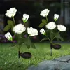 Blumen Solar Rose Blume LED Lichter Outdoor Rasen und Boden Stecker Wasserdichte Landschaft Lampe für Terrasse Hof