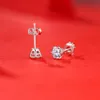 Stud Six Claw Moissanite Earrings 8 Hearts Arrows Cut 925 Sterling Silver Stud Earrings for Women Wedding Engagement Diamond Jewelry