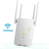 US Plug 1200Mbps trådlös 5G WiFi Repeater Router WiFi Booster Dual Band Long Range Extender 5GHz Wi-Fi Signalförstärkare Repeater