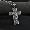 Necklaces Religious Jesus Cross Christian Catholic Retro Style Pure Tin Men's and Women's Pendant Necklace Jewelry