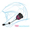 Samochód samochodowy T60 Motocyklowy kask słuchawkowy Przewodnictwo Bluetooth bezprzewodowe ręce stereo za darmo Wodoodporne słuchawki kasku do moto
