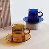 Tazze Tazza da caffè in vetro per uso domestico Resistente al calore Tè creativo Acqua Piccolo soggiorno nordico Latte di colore puro