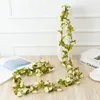 Fleurs décoratives guirlande de tournesol en soie artificielle 260cm/8.5ft tournesol jaune avec des feuilles vertes pour la décoration de Table de mariage