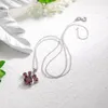 Colares GZ ZONGFA Original 925 Sterling Silver Paw Pingente para Mulheres Natural Garnet 3ct Gems Animal Pegadas Colar Fine Jewelry