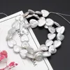 Crystal Heart Natural Freshwater Pearl Baroque Irregular Perforated Pine Pearl Beads DIY Elegant Necklace Bracelet Jewelry Produc