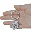 Key Rings Personalized Custom Baby Birthday Foot Keychain Stainless Steel Engraved Name Date Footprint Keyrings For Mom Mothers Day Dh9Ku