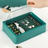 Jewelry Pouches Velvet Box Storage Organizer With Plastics Lid Ring Bracelet Necklace Watch Pendant Earring Tray Showcase