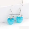 Baumeln Kronleuchter Schöne Rosa Opal Apple Kristall Ohrringe Für Frauen Mädchen Mode 6 Farbe Silber Überzug Haken Earing Schmuck Geschenk Dr Dhuwu