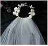 Headpieces Super Fairy Elegant Flower Wreath Bridal Veil Fashion Wedding Headbonad Modeling Women Pannband