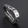 Bangle Fongten Heavy Braided Mesh Link Chain Men Bracelet Silver Color Stainless Steel Punk Viking Style Fashion Jewelry