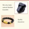 ブレスレットFeng Shui Bracelet Obsidian Beads Pixiu Unisex Feng Shui Bracelet Chinese Gold Color Pixiu Beast Fortune Luck Fashion 25x12mm