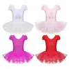 Dancewear Kids Girls Fairy Tutu Dress Ruffled Cap Seces Sequin Ballerina Shoe Ballet Dance Gymnastics Leotard Tutu Dress 230520