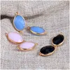 Charms Trendy Double Side Druzy Stone Pingente Tiger Eye Gemito Gemas de pedras preciosas com Jóias Diy de Jóias Diy Bated Gold Fotora de pulseira Dhawn