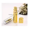 Paketleme Şişeleri Parlak Altın Sier 5ml Doldurulabilir Taşınabilir Mini Şişe Alüminyum Sprey Atomizer Boş Parfum Konteyner DH9AK