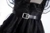 Abiti da ragazza Mercoledì Addams Ragazze Abito in tulle nero Mercoledì Addams cosplay trendy Mercoledì Abito da ballo Mercoledì Addams cintura per bambini 230520