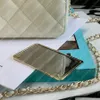 AAAAA Tecnologia e materiali di alta gamma Qualità a specchio Diamond Lattice Caviar Cosmetic Bag Luxuries Designer Borsa per trucco a catena con scatola