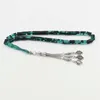 Bracelets Résine bleue Tasbih 33 perles de prière chapelet islamique bracelet de mode arabe pompon en métal accessoires misbaha musulmans cadeau à portée de main