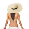 Chapéus largos da borda Mulheres Summer Straw Hat Beach Praia dobrável Sun Fluppy Roll Up Cap Upf 50 Caps