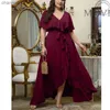 Robes Décontractées Plus La Taille Rose En Mousseline De Soie Robe De Bal Élégant De Luxe Plus La TAILLE Vêtements Col En V Longues Robes De Soirée Midi 4xl 5xl Robes 2022Nouveau L230520