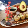 Set di stoviglie 4 pezzi Piante acquatiche realistiche Tavolo da sushi Fiore Decorazioni floreali Plastica subacquea Adorno Para Mesa Decori Artificiali