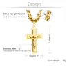 Colliers Men religieux en acier inoxydable croix croix collier pendentif lourd colliers de chaîne byzantine