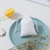 Jewelry 50 White Flannel Jewellry Gift Bags Personalized Jewelry Packaging Chic Drawstring Pouches for Wedding Party Decoration