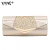 Kvällspåsar Fashion Crystal Sequin Clutch Bag For Women Party Wedding Clutches Purse Female Pink Silver Plånböcker Luxury Prom 230519