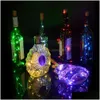 Party Decoration 1M 10LED Sier Wire Glass Wine LED String Light Cork Shaped Bottle Stopper Lamp Christmas Drop Delivery Home Garden DHGNU