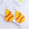 Dangle Chandelier 6 Pairs Ball Faux Pu Leather Earring For Sport Lover Lightweight Newest Design Basketball Teardrop Drop Earrings Dh82S