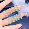 반지 New Natural Faceted Opal Ring 925 Silver Lady 's Ring Opal Opal 고급 우아한 결혼식 약혼 선물