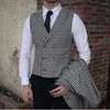 Completi da uomo Completi da 3 pezzi Pied de poule Smoking Sposo Giacca da sposa Pantaloni Gilet Abiti da lavoro slim fit