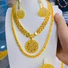 مجموعة أقراط القلادة 2023 24K مطلي بالمجوهرات المطلية دبي جولة أزياء الزفاف الإكسسوارات ثلاث قطع YY10153