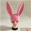 Party Masks Long Ears Rabbit Mask Bunny Costume Cosplay Halloween Masquerade Pink/Black Drop Delivery Home Garden Festive Supplies Dhmkc