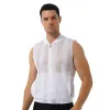 Soutiens-gorge Ensembles Hommes D'été Gilet Tops Transparent Mesh Veste Sans Manches En Plein Air Golf Pêche Voyage Zipper Gilet Costumes Exotique Tan2125